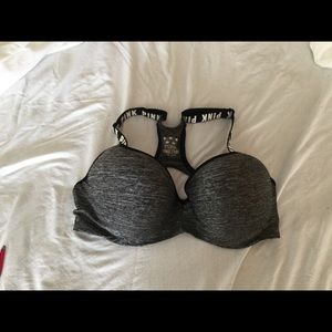 Black and white pink bra